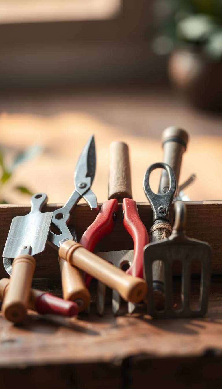 Illustration of Tiny Gardening Tools For Small Spaces