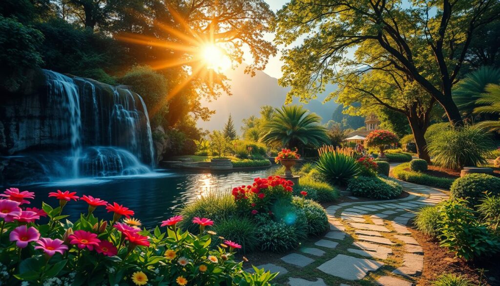waterfall garden
